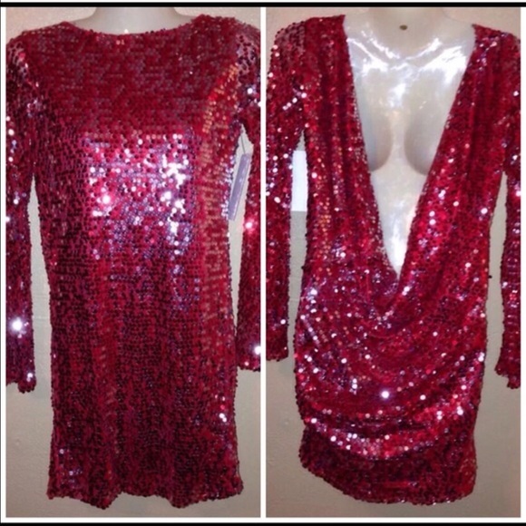 Red Sequin Dress - Picture 1 of 2